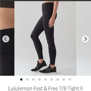 Lululemon Fast & Free 7/8 Tight II *Nulux 25"